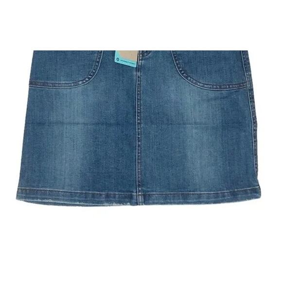 NWT prAna Broadway Mini Jean Denim Skirt Zipper Patch Pockets 0 Blue #2633 - Picture 10 of 12